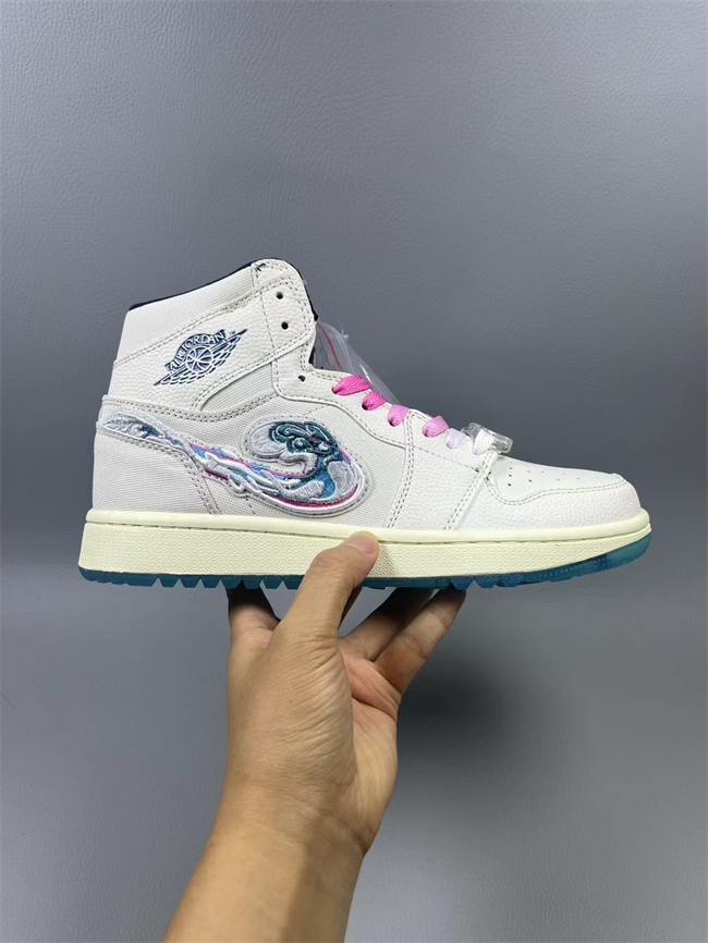 Women's Running Weapon Air Jordan 1 White Shoes 0475